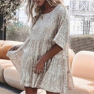 Champagne Sequin Dress